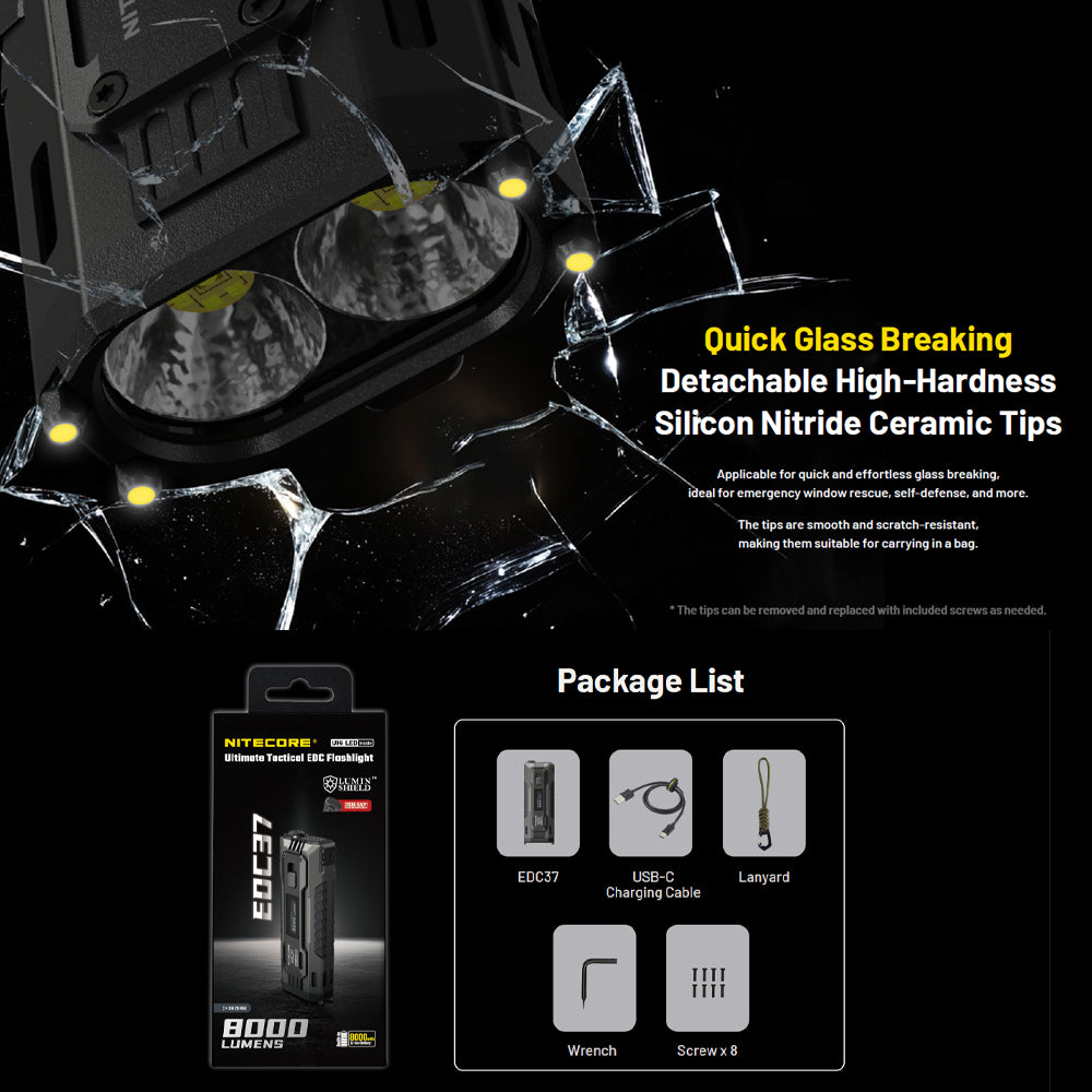 Nitecore Edc37 8000 Lumen Edc Torch