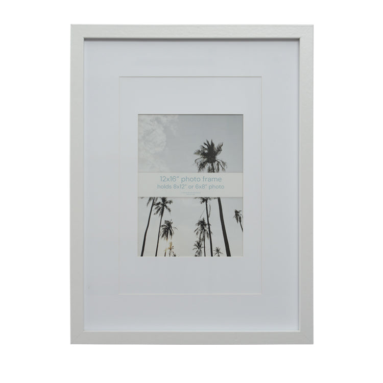 Escape 12x16 White Picture Frame With 6x8 or 8x12 Opening.