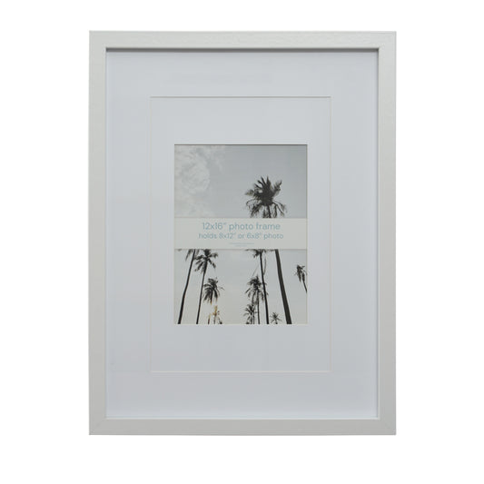 Escape 12x16 White Picture Frame With 6x8 or 8x12 Opening.