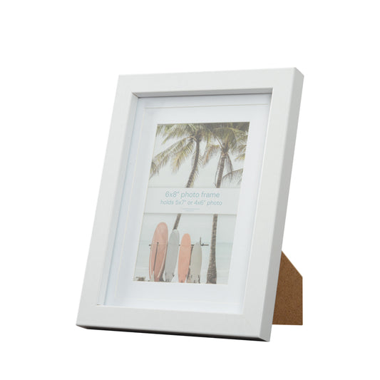 Escape White Picture Frame 6x8 with 4x6 or 5x7 opening.