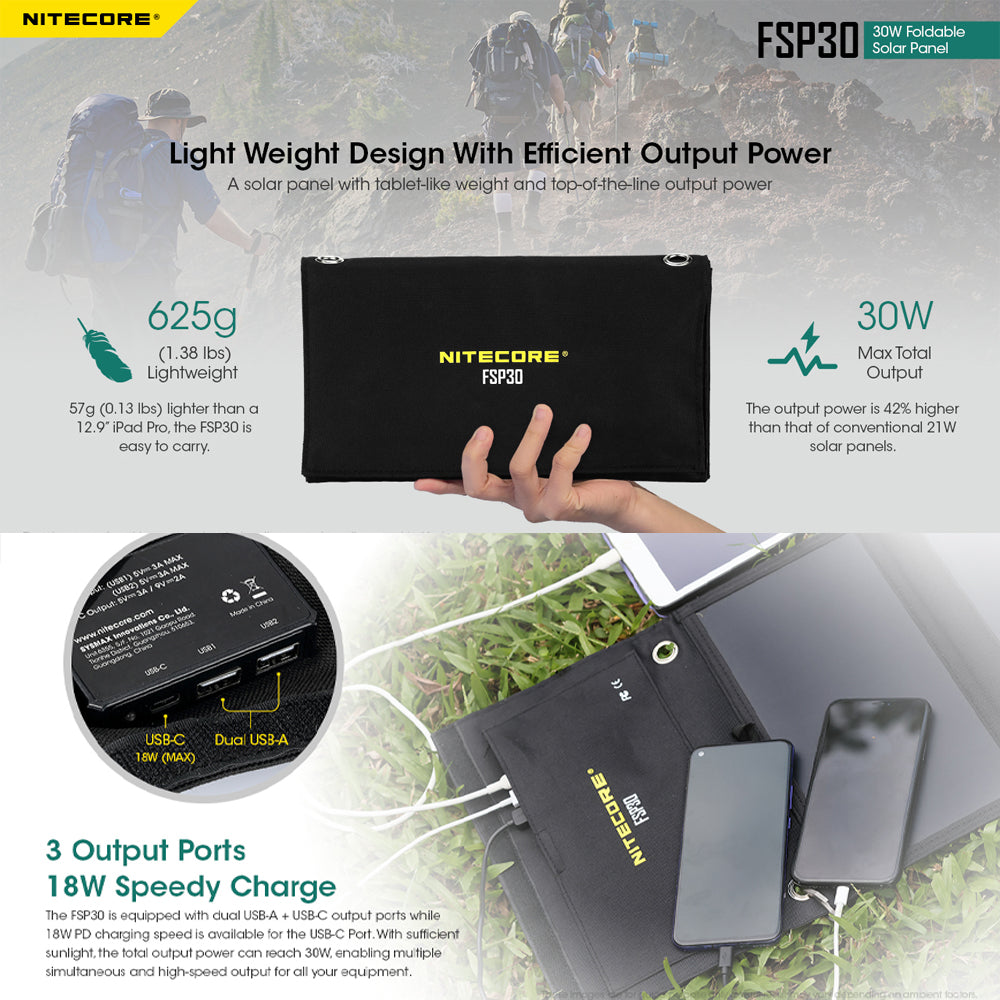 Nitecore Foldable Solar Panel | 30 W