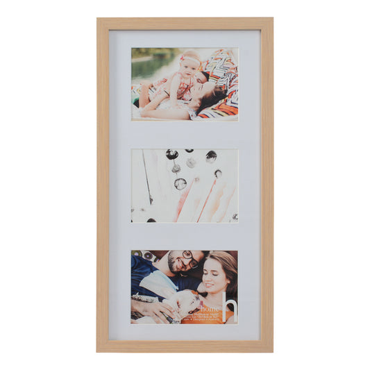 Home 10x20" with 3 5x7" openings, Oak Picture Frame
