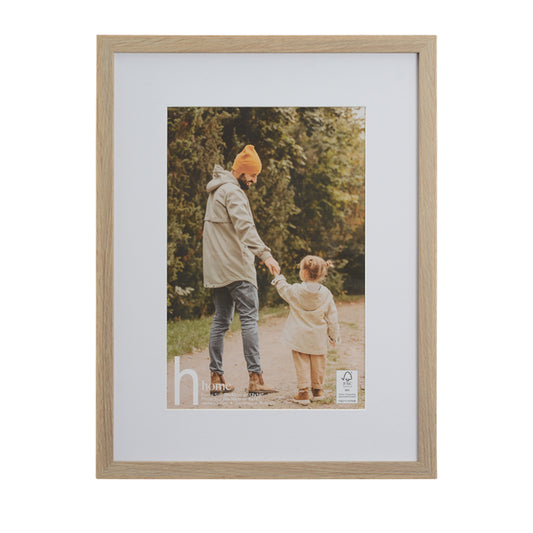 Home 12x16 with white matt 8x12 inch opening, Oak Picture frame