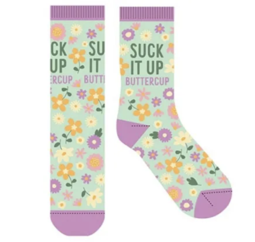 Suck It Up Buttercup Novelty Socks