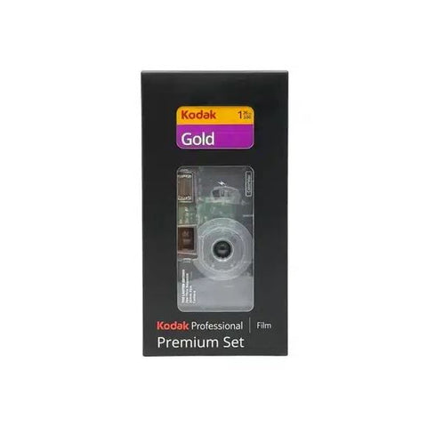 Kodak Premium Set – CLEAR Limited Edition Reusable ColorMax Film Camera & Gold 200 36exp 35mm Film