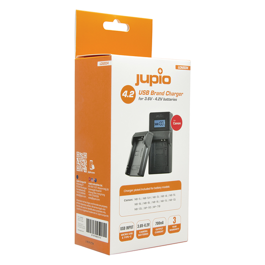 Jupio Canon Brand 3.7 V 4.2 V Usb Charger