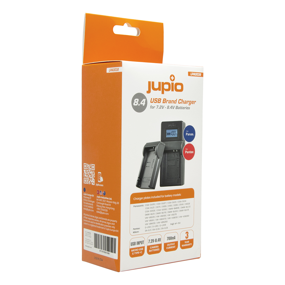 Jupio Panasonic Brand 7.4 V 8.4 V Usb Charger