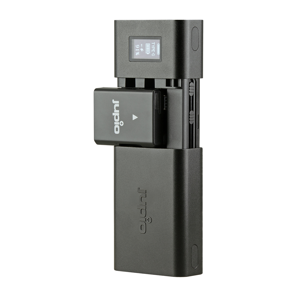 Jupio Universal Usb C Fast Charger With Oled Display & Usb C Input/Output