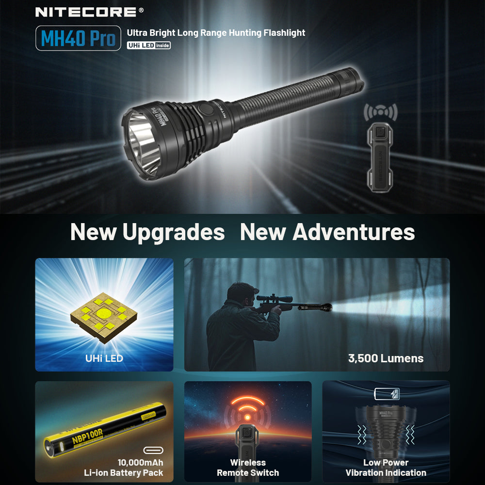 Nitecore Mh40 Pro 3500 Lumen Uhi Bright Long Range Hunting Torch