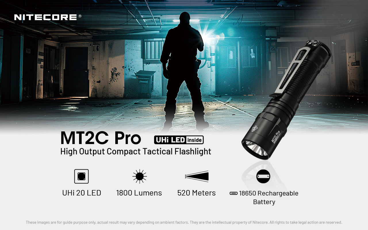 Nitecore Mt2 C Pro 1800 Lumens Usb Rechargeable Ultra Lightweight Tactical Torch