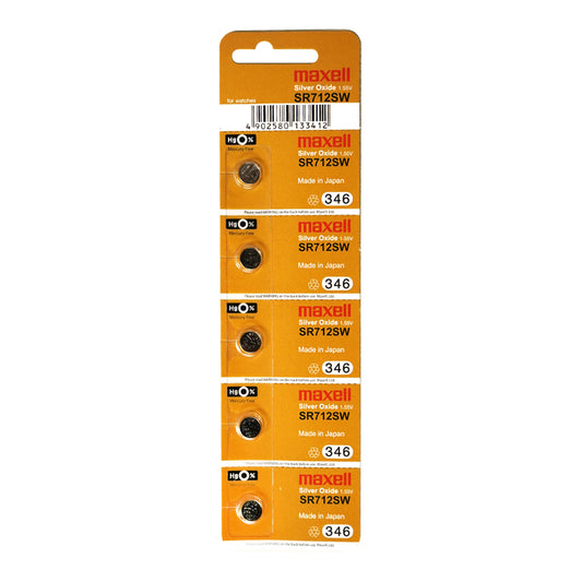 Maxell Silver Oxide Sr712 Sw Watch Battery Button Cell 5 Pack