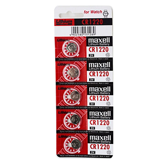 Maxell Lithium Battery Cr1220 3 V Coin Cell 5 Pack