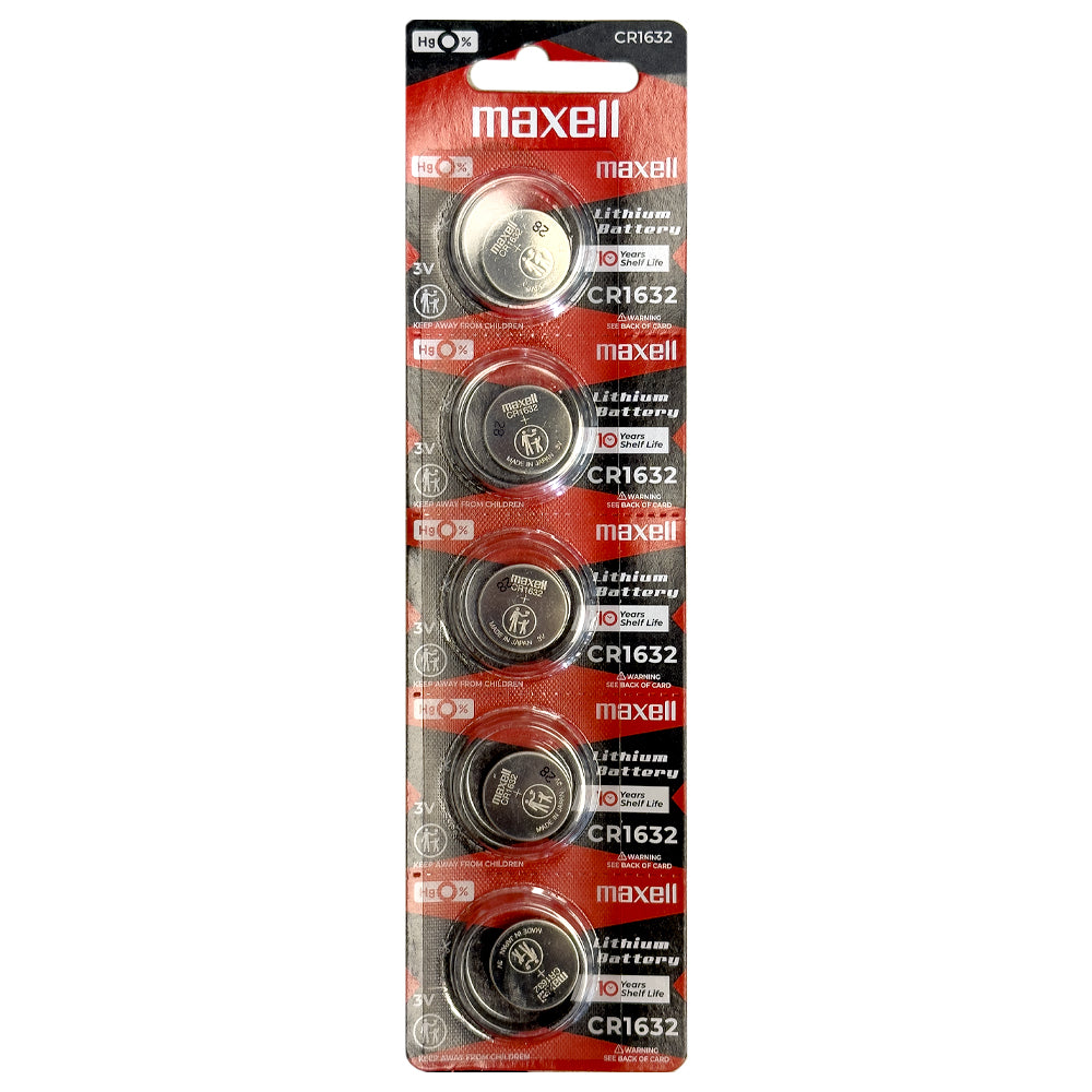 Maxell Lithium Battery Cr1632 3 V Coin Cell 5 Pack