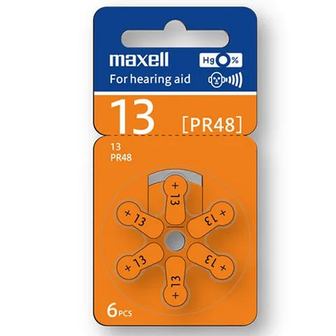Maxell Hearing Aid Battery Za13 6 Pack