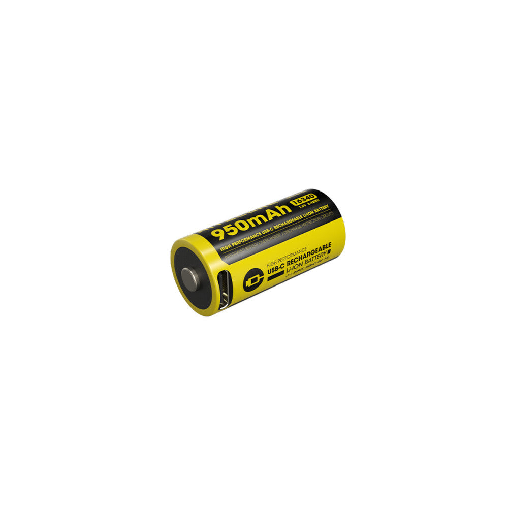 Nitecore Li Ion Rechargeable Usb C 16340 Battery 950 Mah 3.6 V