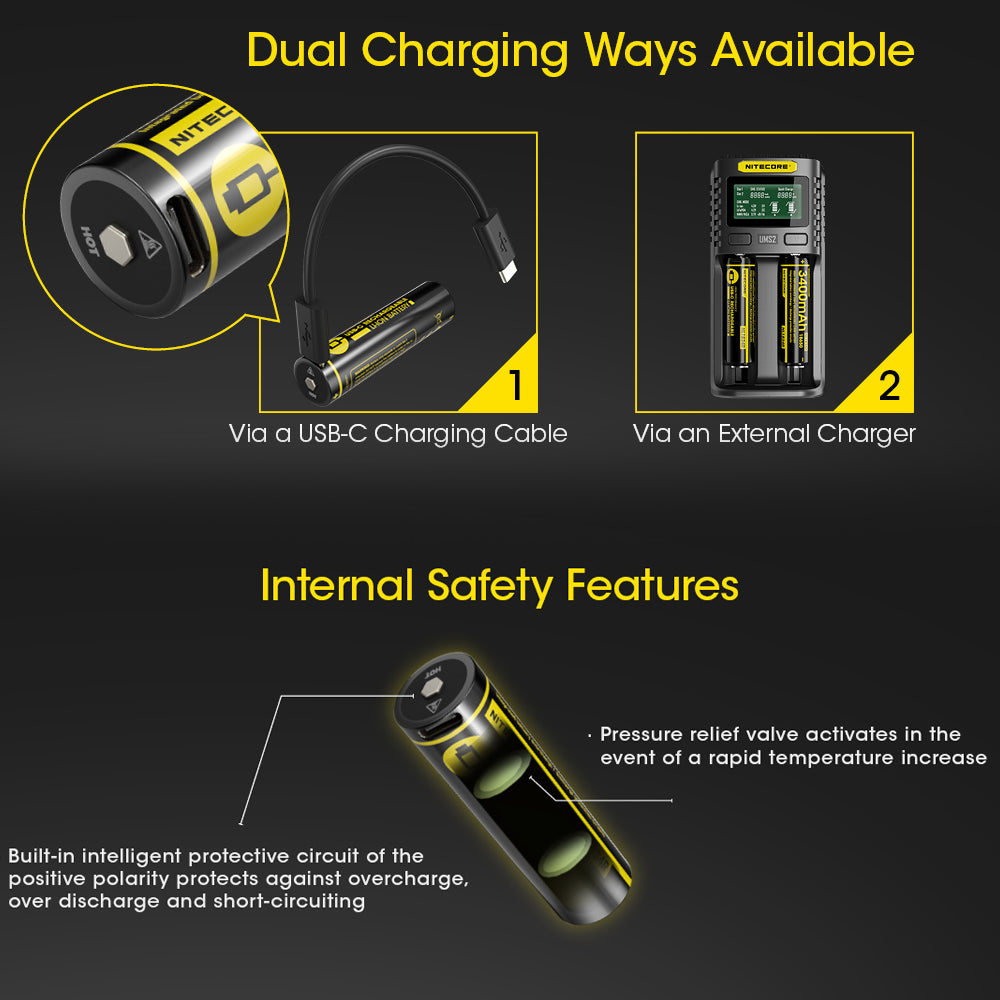 Nitecore 18650 Rechargeable Battery 3.7 V 3400 Mah