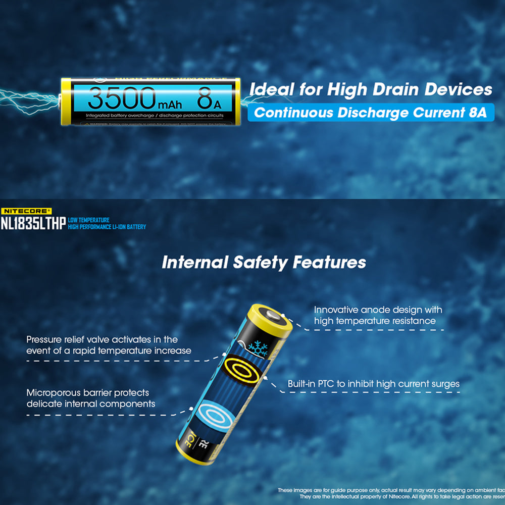 Nitecore 18650 Rechargeable Battery Low Temp 3.6 V 8 A 3500 Mah