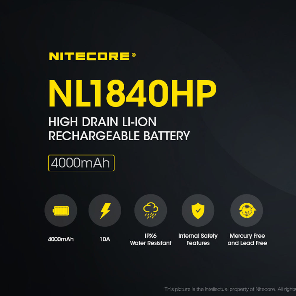 Nitecore 18650 Rechargeable Battery 3.6 V 10 A 4000 Mah
