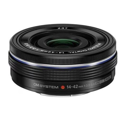 OM SYSTEM 14-42mm f3.5-5.6 EZ Pancake Micro Four Thirds Lens Black