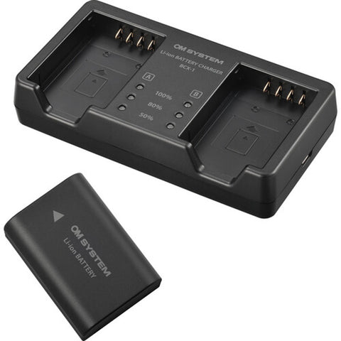 OM SYSTEM SBCX-1 BATTERY/DUAL CHARGER SET