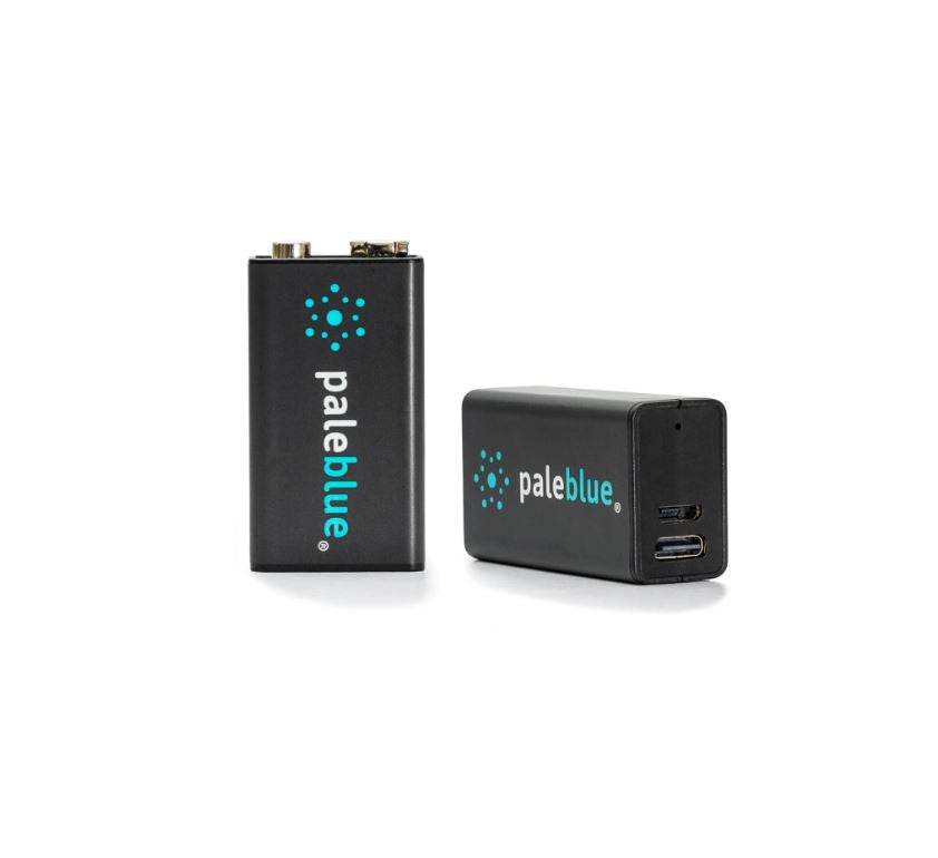 Pale Blue 9v lithium rechargeable 2pk - USB-C
