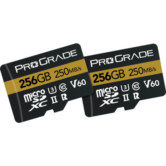 Prograde Digital Micro Sdxc Gold Uhs Ii 256 Gb R250 Mb/S W130 Mb/S V60 2 Pk