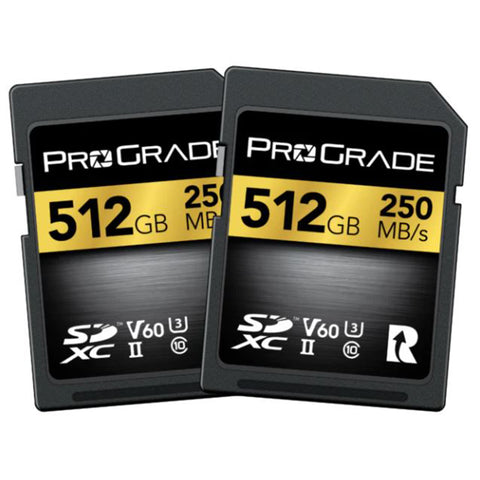Prograde Digital Sdxc Gold Uhs Ii 512 Gb R250 Mb/S W120 Mb/S V60 2 Pk