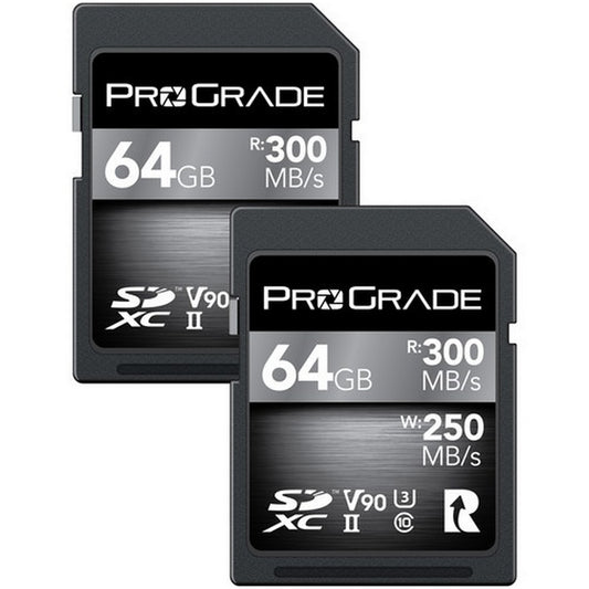 Prograde Digital Sdxc Cobalt Uhs Ii 64 Gb R300 Mb/S W250 Mb/S V90 2 Pk