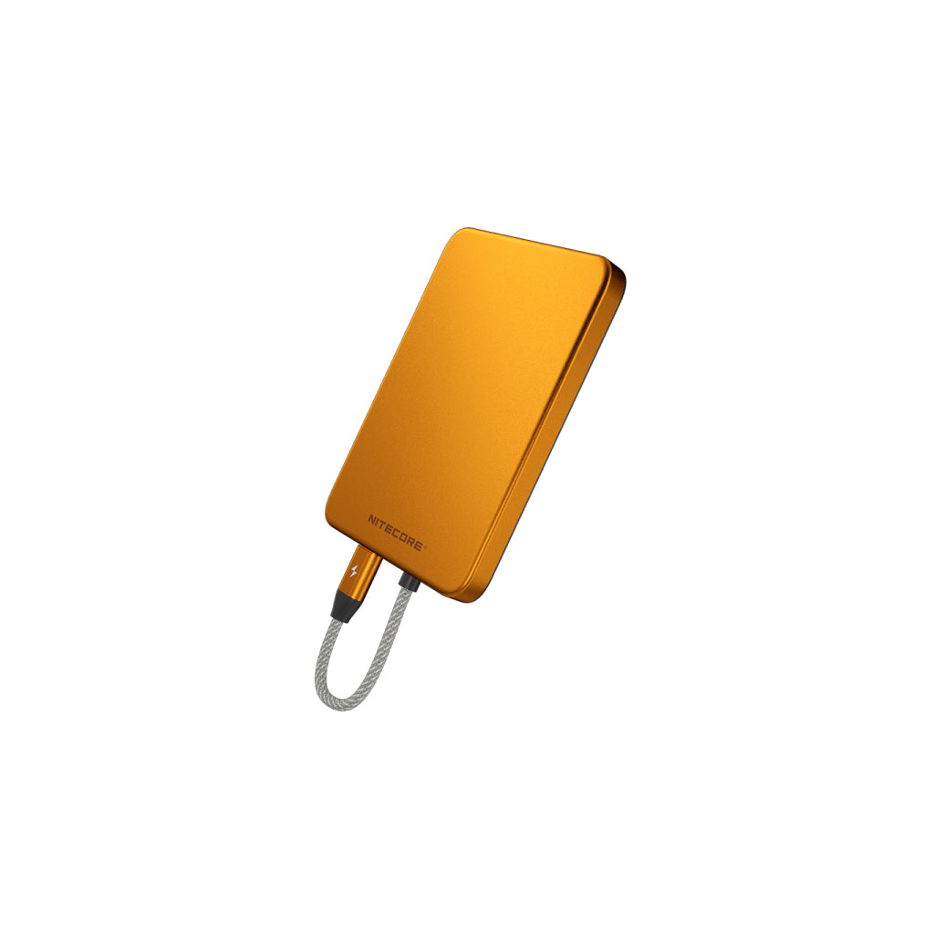 Nitecore 5,000 Mah Magnetic Ultra Thin Power Alloy Bank Built In Usb C Orange