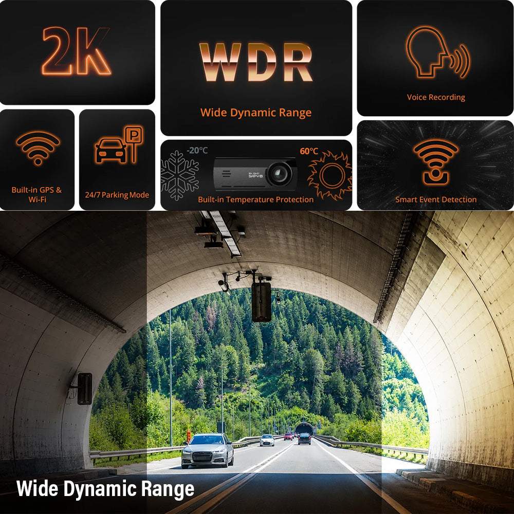 Blackvue Safy 8 Front & Rear Facing 2 K + Fhd Dashcam 64 Gb