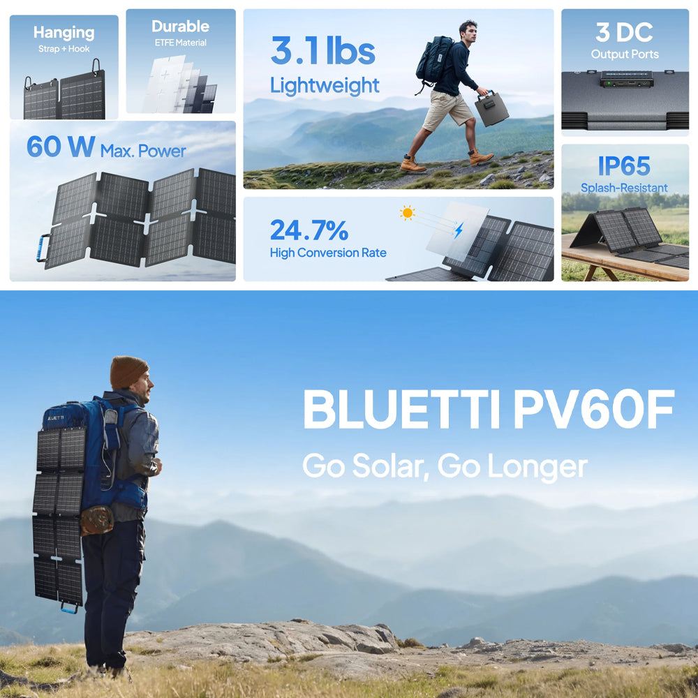 Bluetti Sora 60 Foldable Solar Panels | 60 W