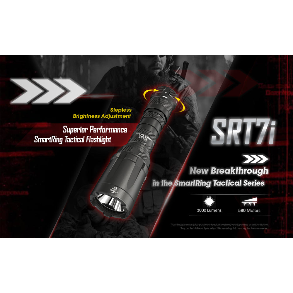 Nitecore Srt7 Gi 3000 Lumen Usb Rechargeable Tactical Torch 580 Meters Throw