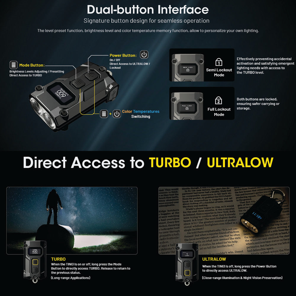 Nitecore 600 Lumen Usb C Rechargeable Keychain Torch Black