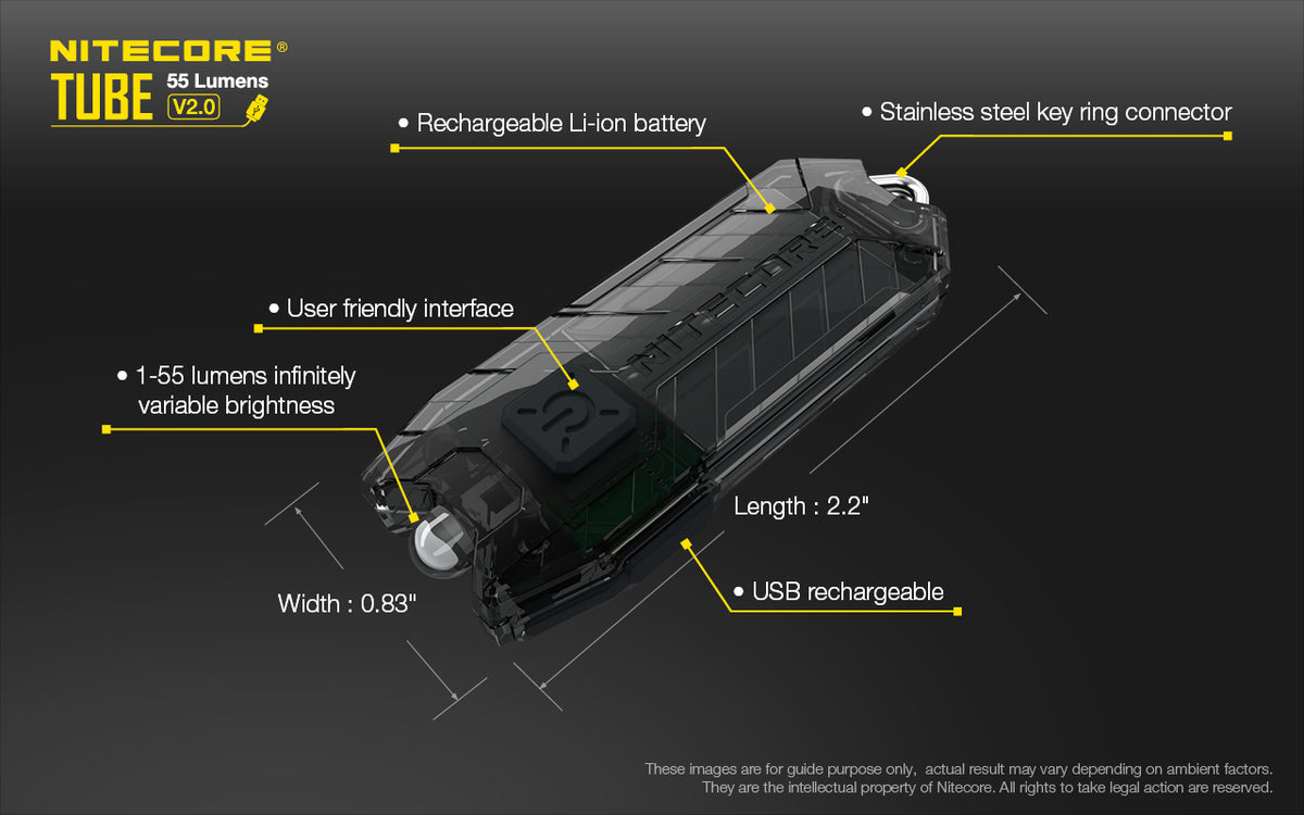 Nitecore Tube V2 Led Key Chain Torch Black