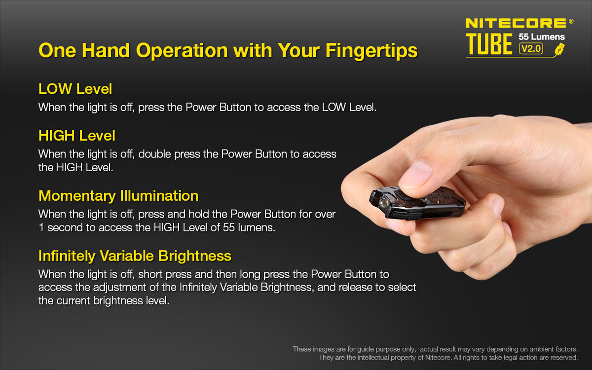 Nitecore Tube V2 Led Key Chain Torch Black