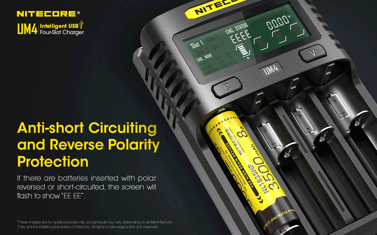 Nitecore Intelligent Battery Charger Usb Four Slot Charger