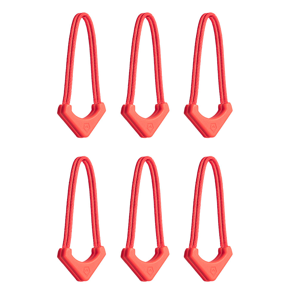 Wandrd Worryless Tamper Proof Zipper Pullers Arches Red 6 Pk