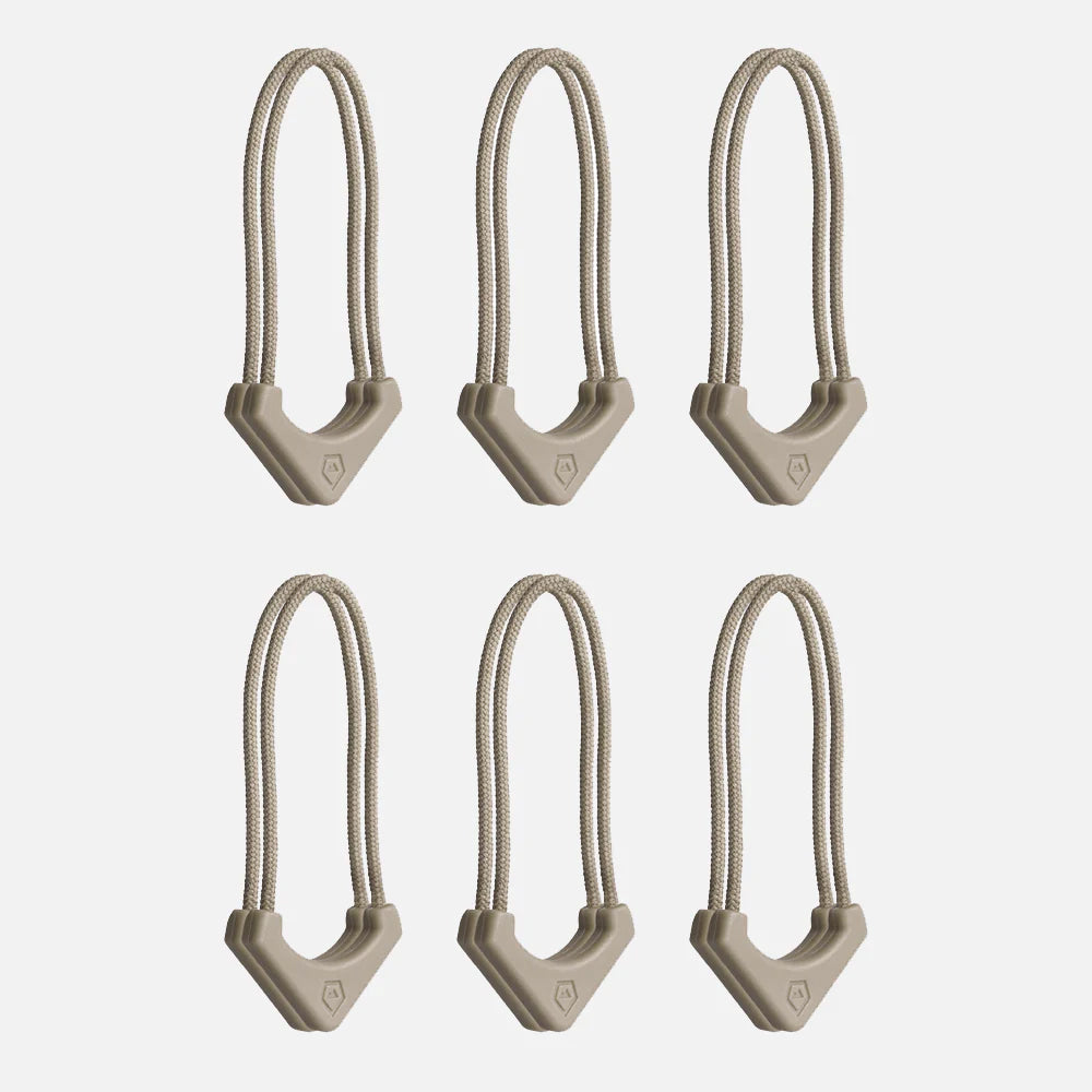 Wandrd Worryless Tamper Proof Zipper Pullers Yuma Tan 6 Pk