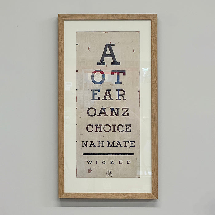 Wicked Eye Chart, Custom Framed Wall Art by Jason Kelly