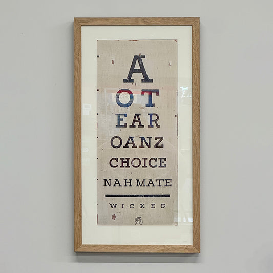 Wicked Eye Chart, Custom Framed Wall Art by Jason Kelly