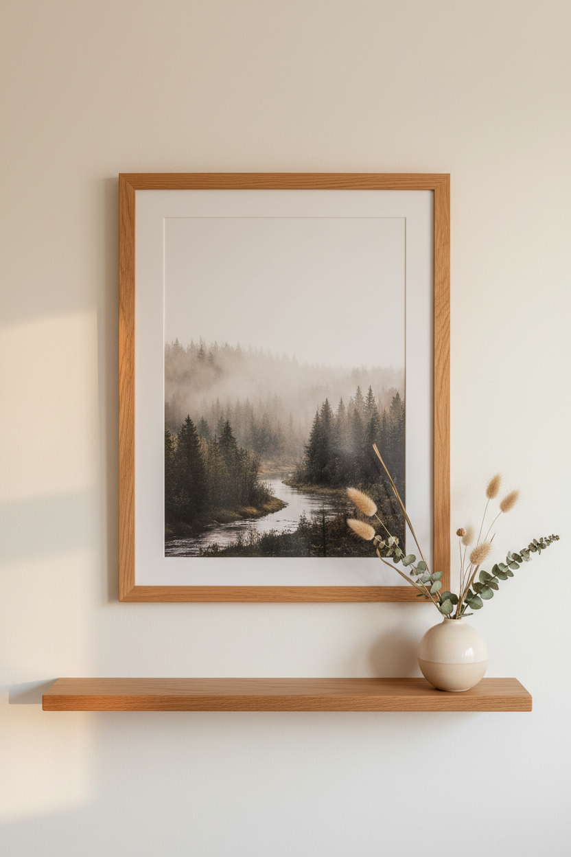 A2 Oak Picture Frame with A3 Mat Opening - Brighton