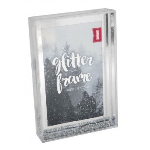 6 x 4 Photo Block Frame, Silver Glitter - Shot2Go
