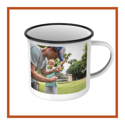 Personalised photo enamel mug