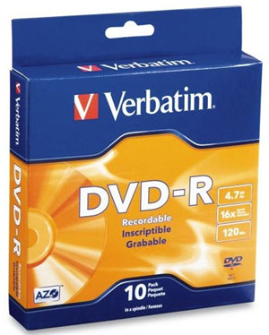 Verbatim DVD-R 4.7GB 16x 10 Pack on Spindle