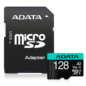 ADATA Premier Pro microSDXC UHS-I U3 A2 V30 Card with Adapter128GB