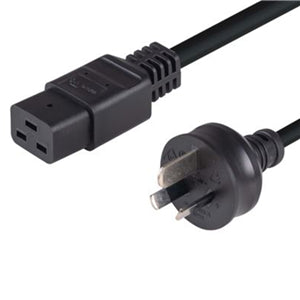 3 Pin Power Lead (M) to IEC C19 (M) 2m Power Cable - Bulk