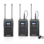 BOYA UPGRADED UHF DUAL CHANNEL WIRELESS MIC SYSTEM