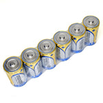 Maxell Alkaline D Size Bulk Six Pack Batteries In Shrink Wrap Packaging