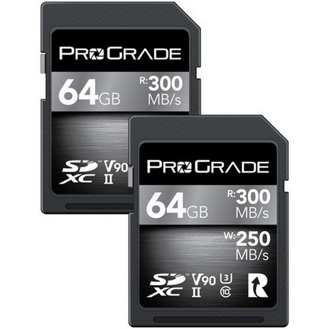 Prograde Digital Sdxc Cobalt Uhs Ii 64 Gb R300 Mb/S W250 Mb/S V90 2 Pk