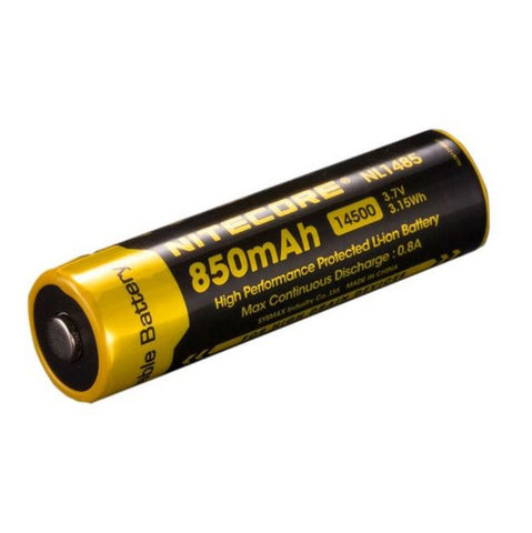 Nitecore 14500 Rechargeable Lithium Ion Battery (3.7 V, 850m Ah)